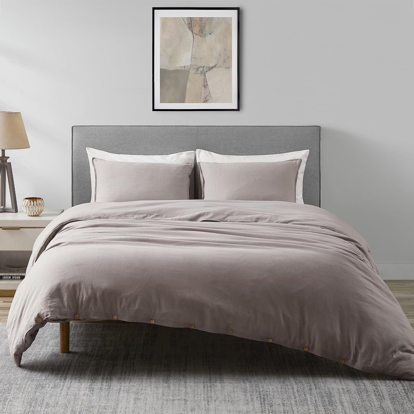 DAPU Linen Duvet Cover Set - Soft Breathable Bedding for Comfort
