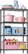 IZEUK 4 Tier Black Metal Storage Shelves - Heavy Duty Vertical Rack