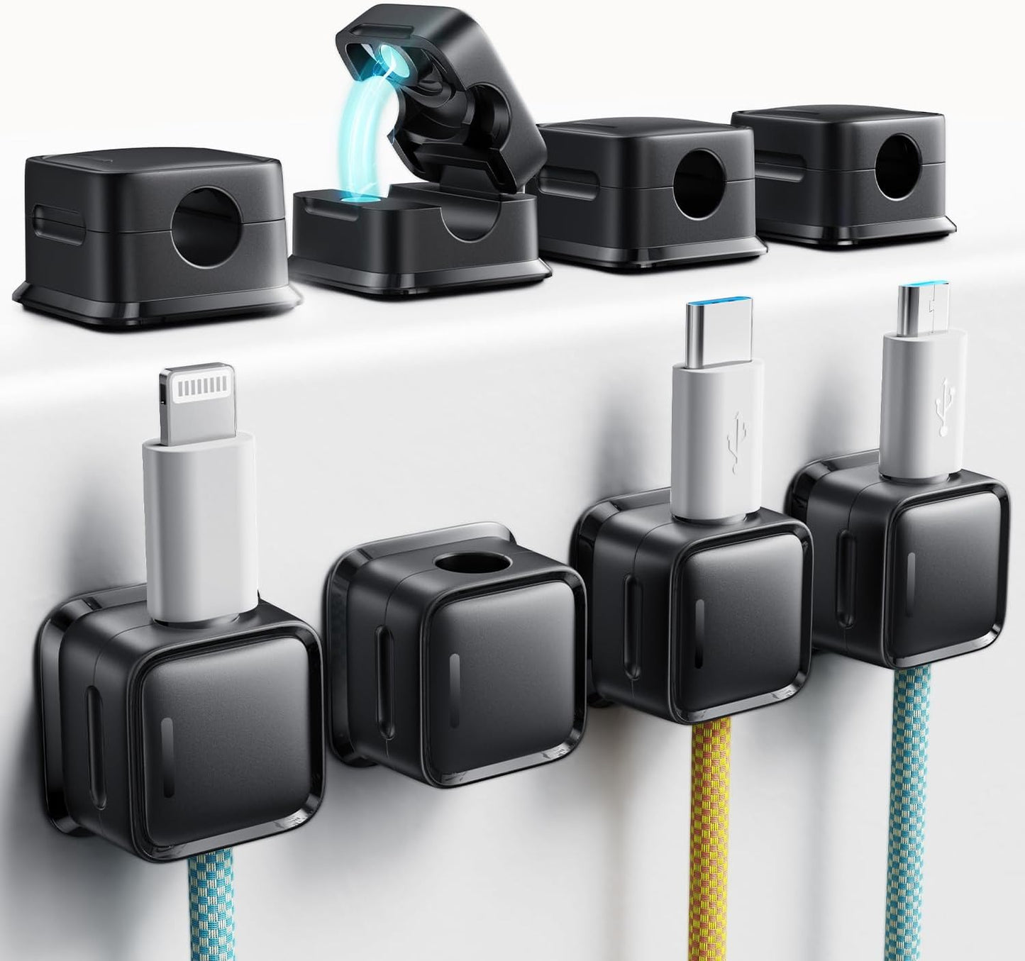 Smofish Magnetic Cable Clips - Keep Cables Neat!
