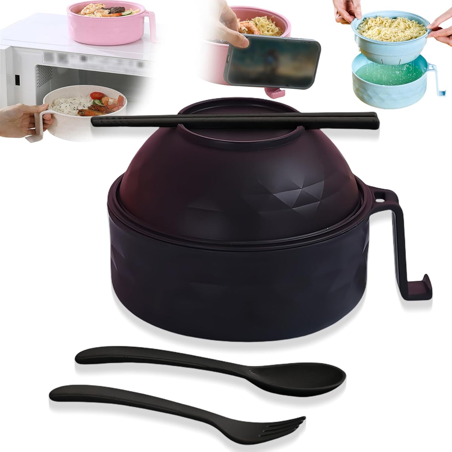 Ramen Bowl Set with Utensils, Microwave-Friendly, Dishwasher-Safe