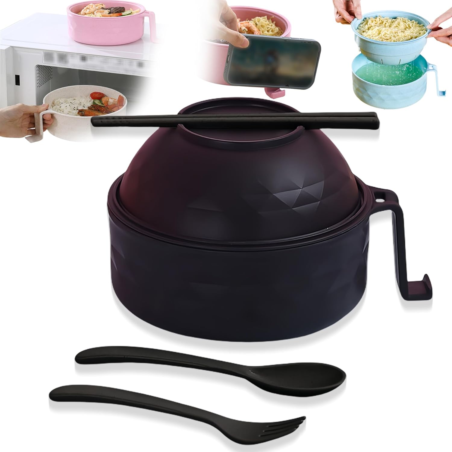 Ramen Bowl Set with Utensils, Microwave-Friendly, Dishwasher-Safe