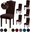 Stretch Dining Room Chair Covers Set of 6 - Washable Spandex Fit
