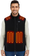 Men's Fleece Heated Vest with 20000mAh Battery and Flashlight - Heated