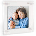 Floating Acrylic Frame for 9x9 Pictures - Clean White Standoffs