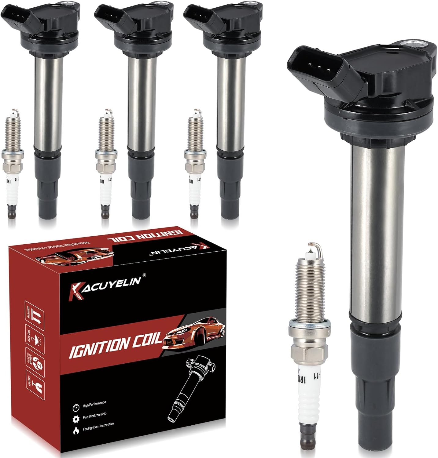 UF596 Ignition Coil Pack & Iridium Spark Plugs for Toyota
