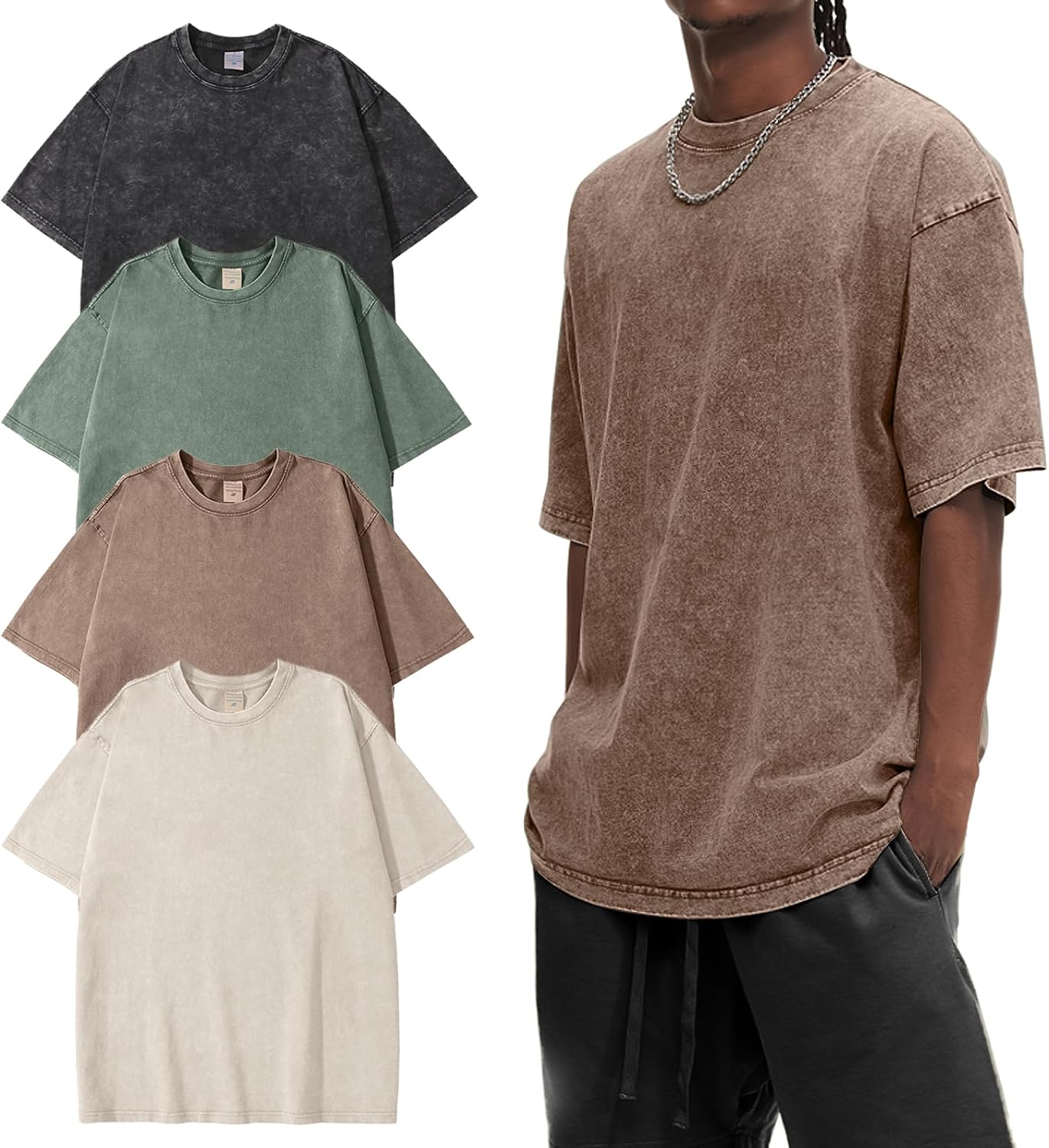 Eiscntd Men's Oversized T-Shirts for Vintage Streetwear Style