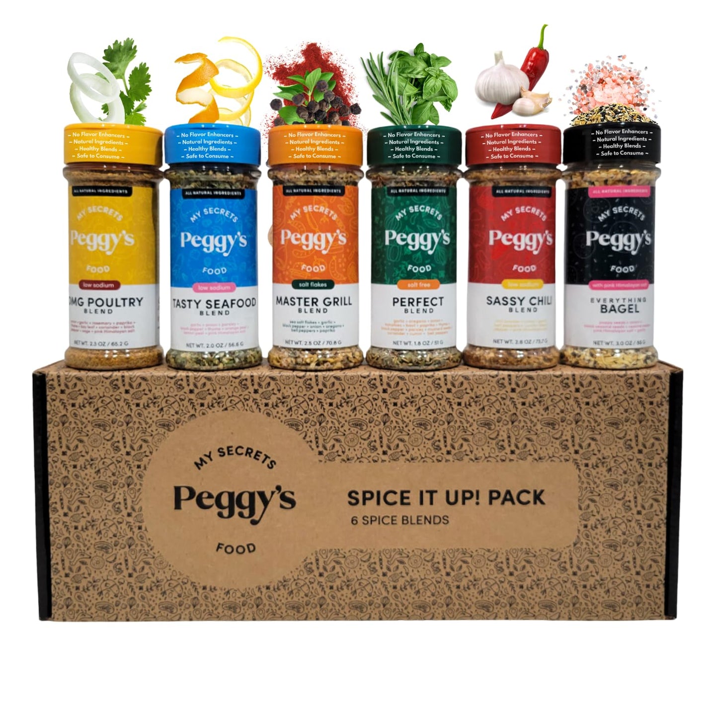 My Secrets Peggys Food Spice It Up Pack Kitchen Seasoning Set