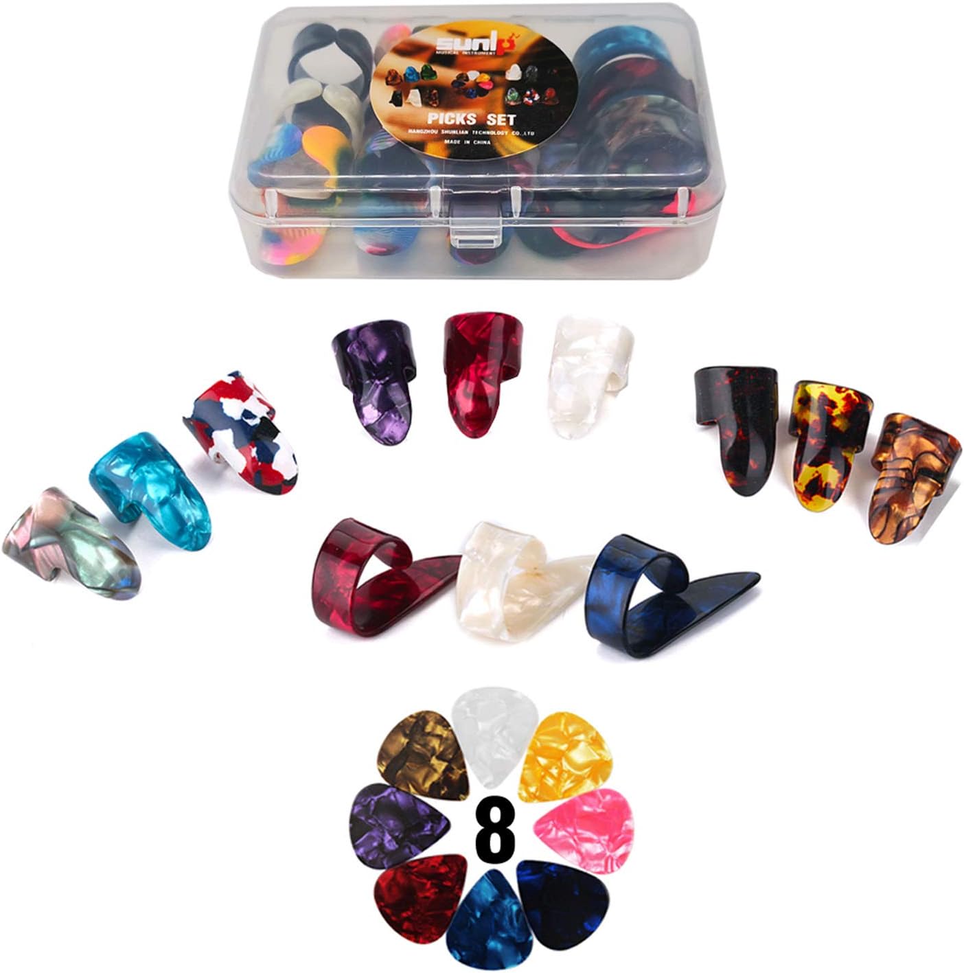 SUNLP Celluloid Thumb Picks Set - Enhance Your Guitar Skills!