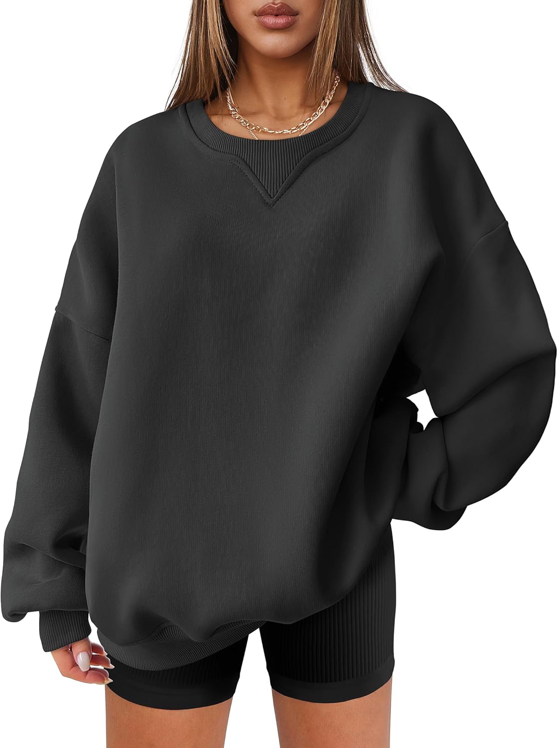 Oversized Sweatshirts for Women - Cozy Crewneck Fleece Pullover