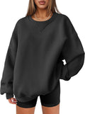 Oversized Womens Sweatshirt Crewneck Fleece Pullover - Cozy Fall Layer