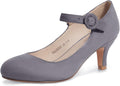IDIFU Women's Jessy Mary Jane Pumps Low Kitten Heels - Office Ready