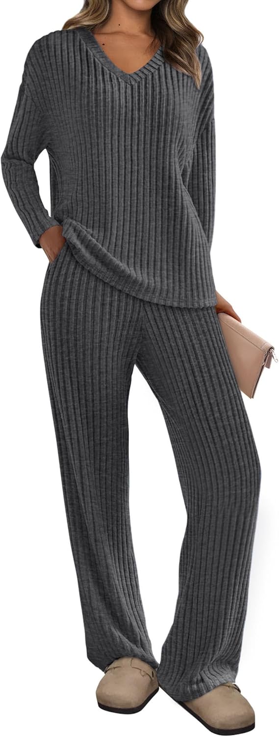 PRETTYGARDEN 2 Piece Sets for Women Fall 2025 Comfy Pajamas