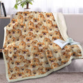 Pomeranian Throw Blanket Fuzzy Dogs Blanket for Kids - Cozy Sherpa