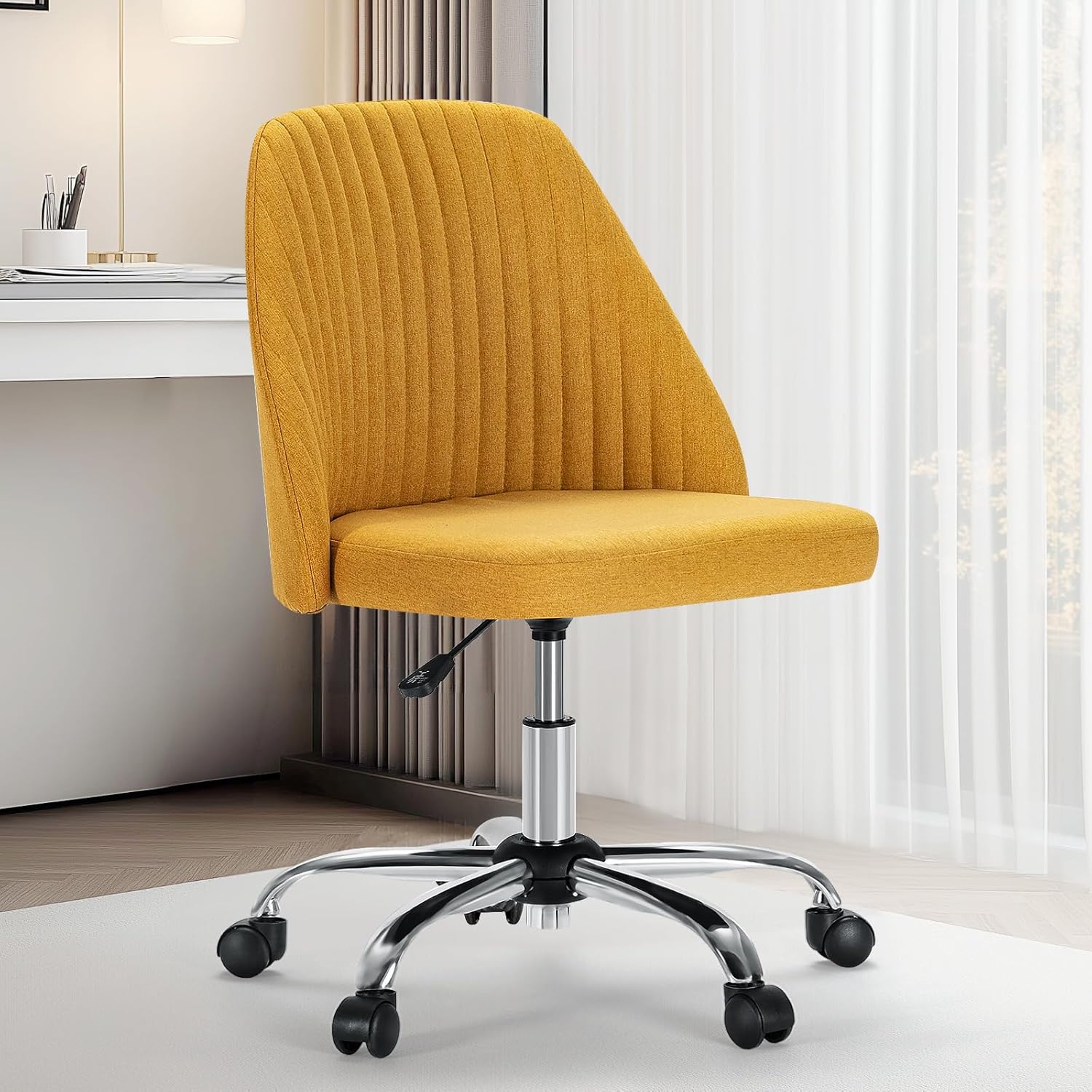 Sweetcrispy Armless Office Chair for Modern Home Spaces