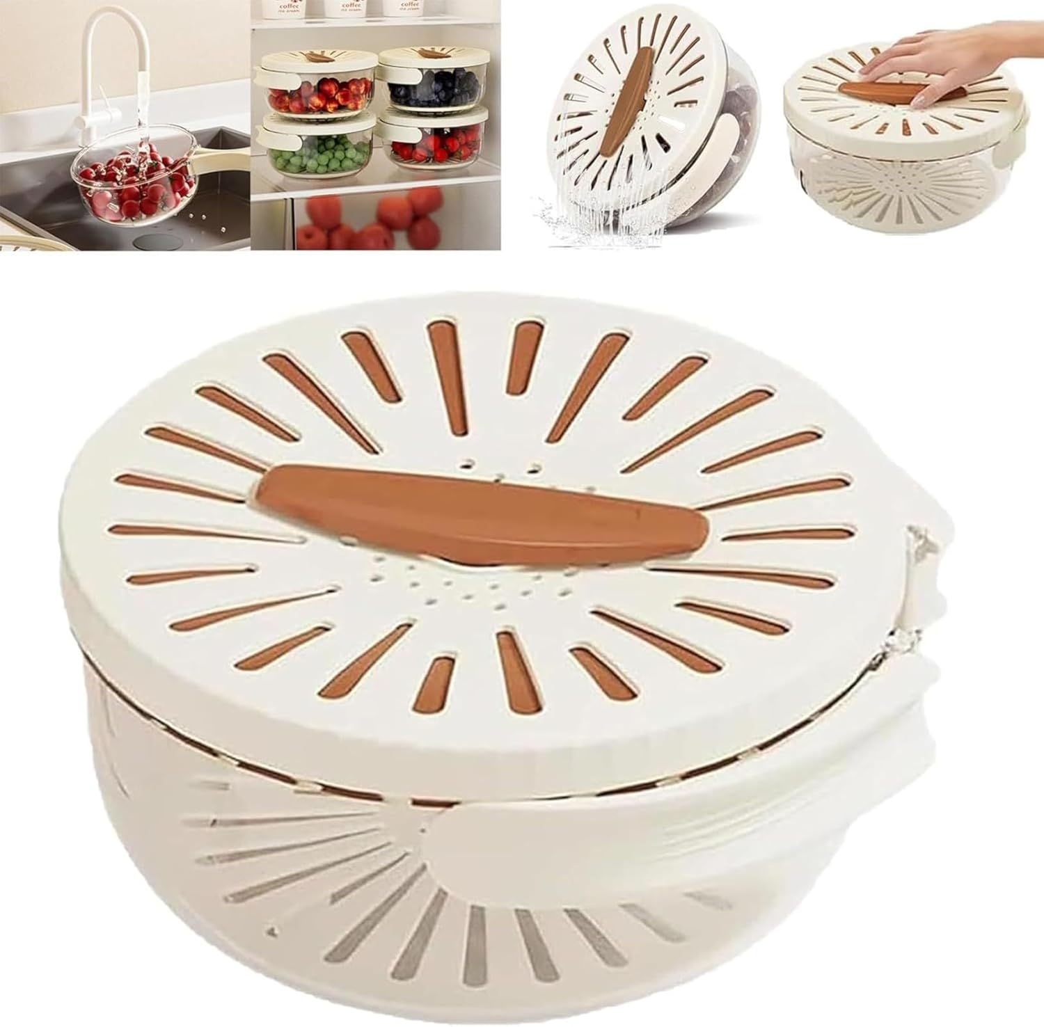 2-in-1 Kitchen Draining Basket and Bowl
