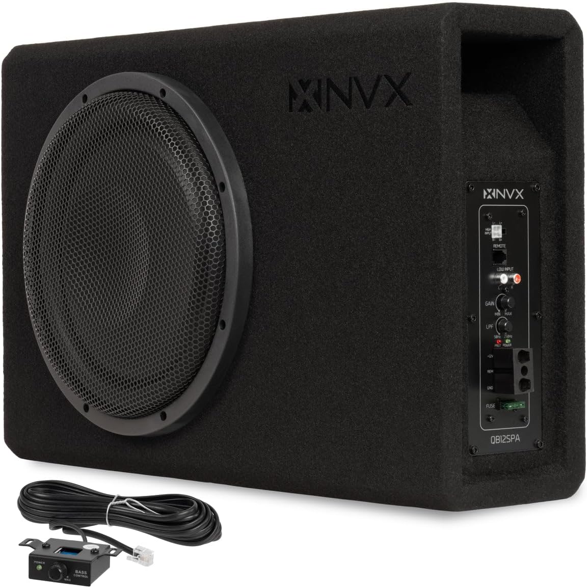 NVX QB12SPA 12in Powered Subwoofer Enclosure for Deep Bass