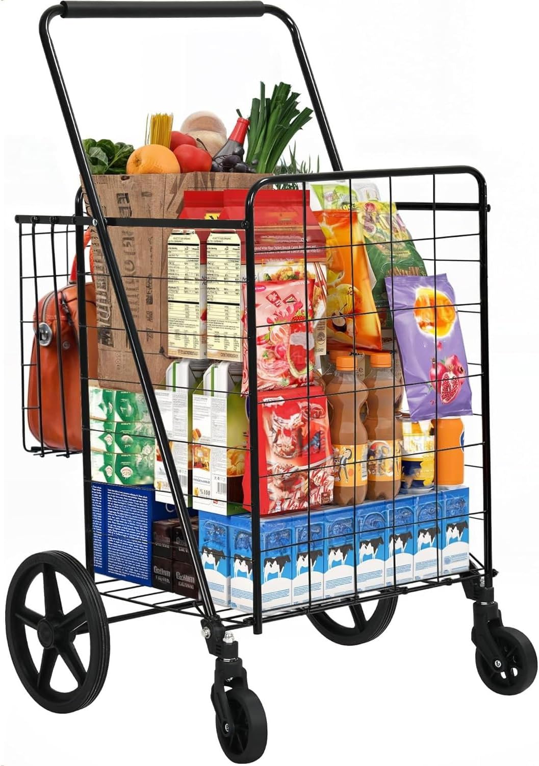 YITAHOME Folding Shopping Cart with Wheels for Easy Hauling