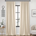 Blackout Curtains 42 x 96 in 2 Panels - Room Darkening Beige