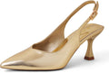 Women Kitten Heel Slingback Pumps 3in - Elegant Pointed Dressy Shoes