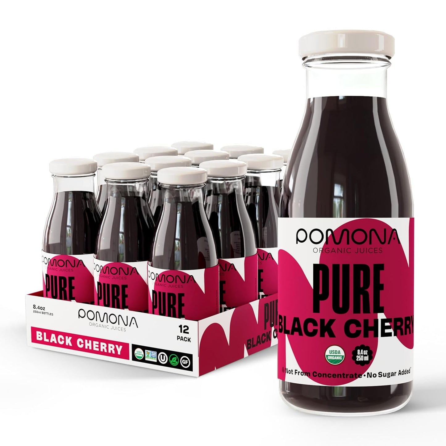 Pomona Organic Pure Black Cherry Juice - Cold Pressed Goodness