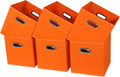 Black Fabric Cubby Storage Bins 13x13x13 in - Set of 6 Orange