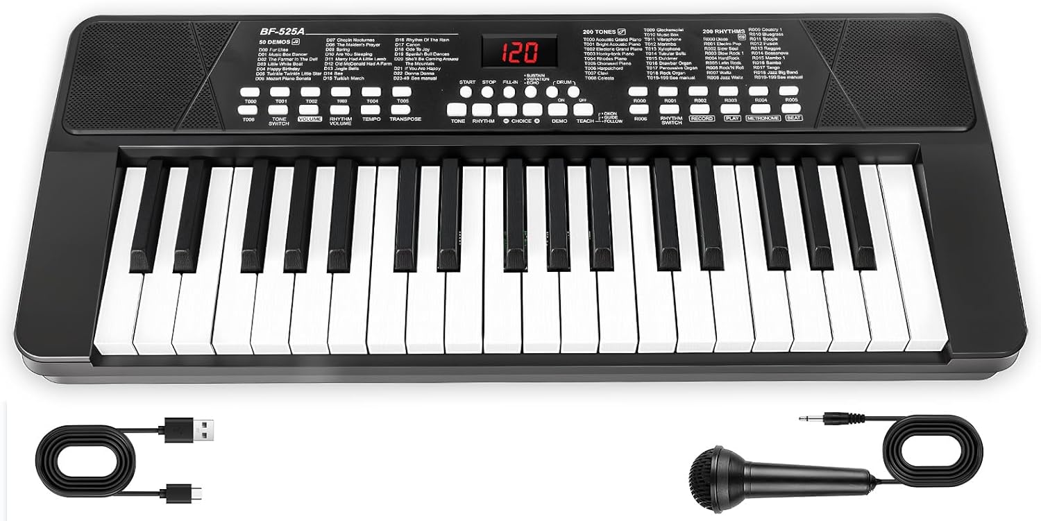 37 Keys Portable Keyboard for Beginners with Rechargeable Battery