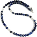 Mens Beaded Necklace 6mm Sodalite Gemstone - Handcrafted USA
