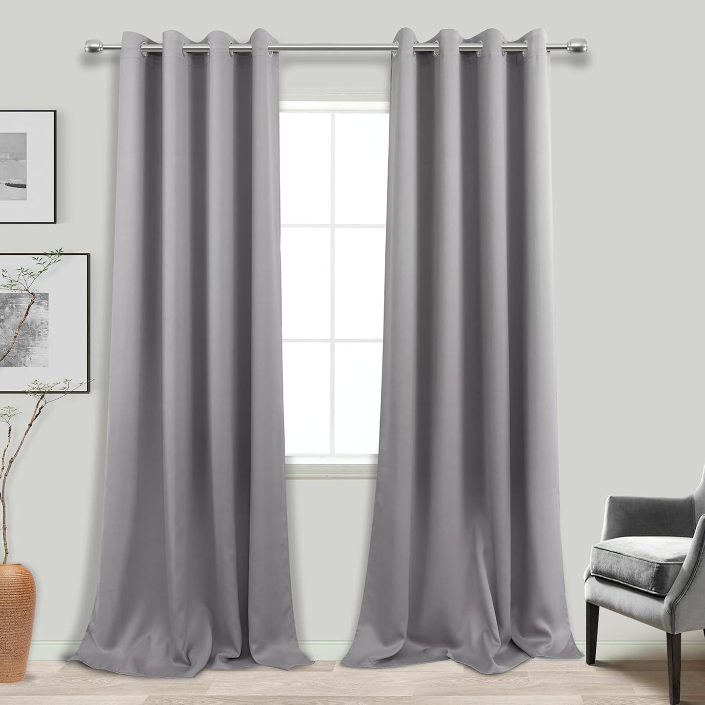 KOUFALL Blackout Curtains 108 Inches Long for Living Room