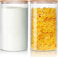 Large Glass Flour and Sugar Containers Set of 2 - Extra Large Airtight