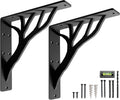 Rustic Tree Black Heavy Duty Shelf Brackets 12 in - Strong Support