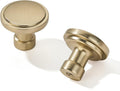 10 Pack Gold Cabinet Knobs 1-3/4 in Round Brushed Brass - Durable