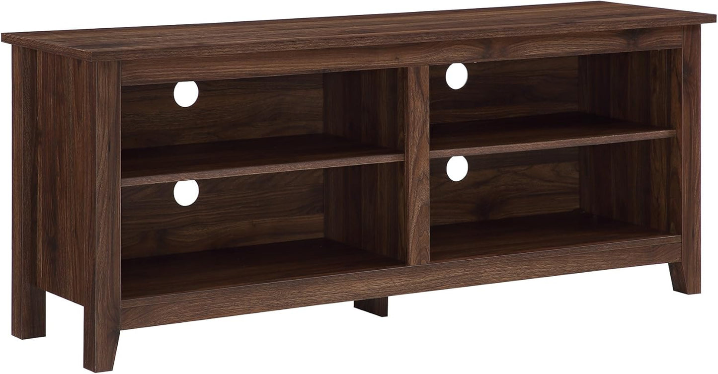 Classic 4-Cubby TV Stand, 65 TVs, Dark Walnut