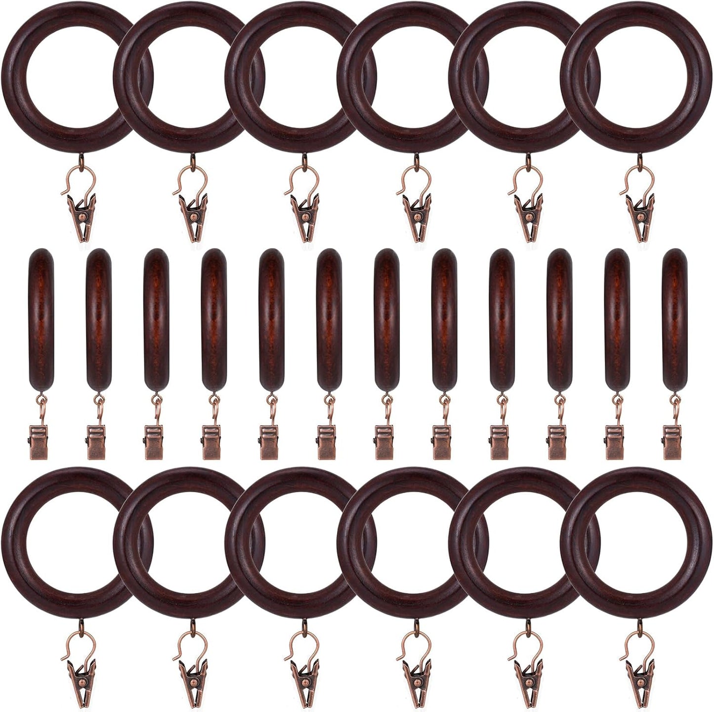 Handmade Beech Wood Curtain Rings for Bathroom Rods