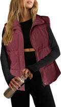 Zeagoo Women Puffer Vest Lightweight Stand Collar Sleeveless Winter