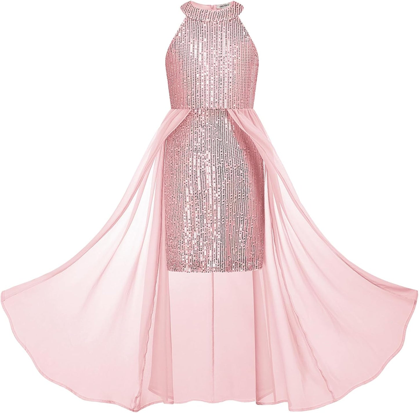 Girls Halter Neck Sequin Dress for Parties and Birthdays