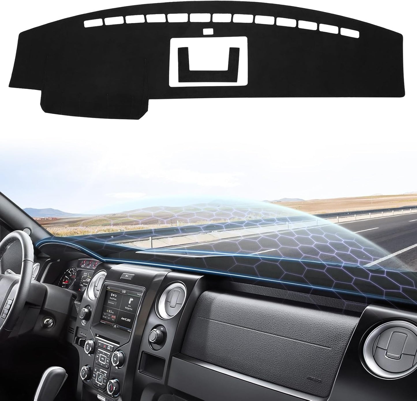 Sunsdrew Dash Cover for 2009-2014 Ford F150 - Perfect Fit