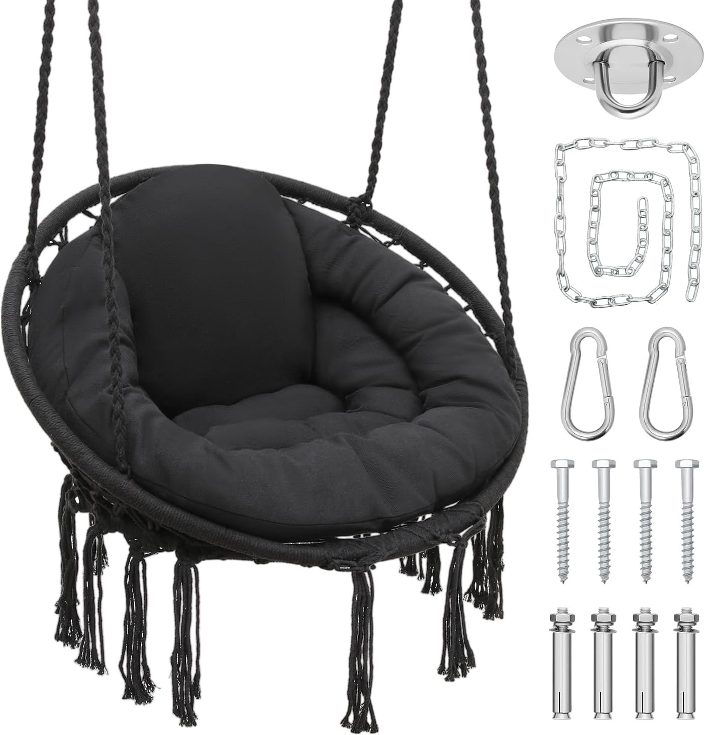 Magshion Hanging Hammock Chair with Cozy Cushion for Relaxation