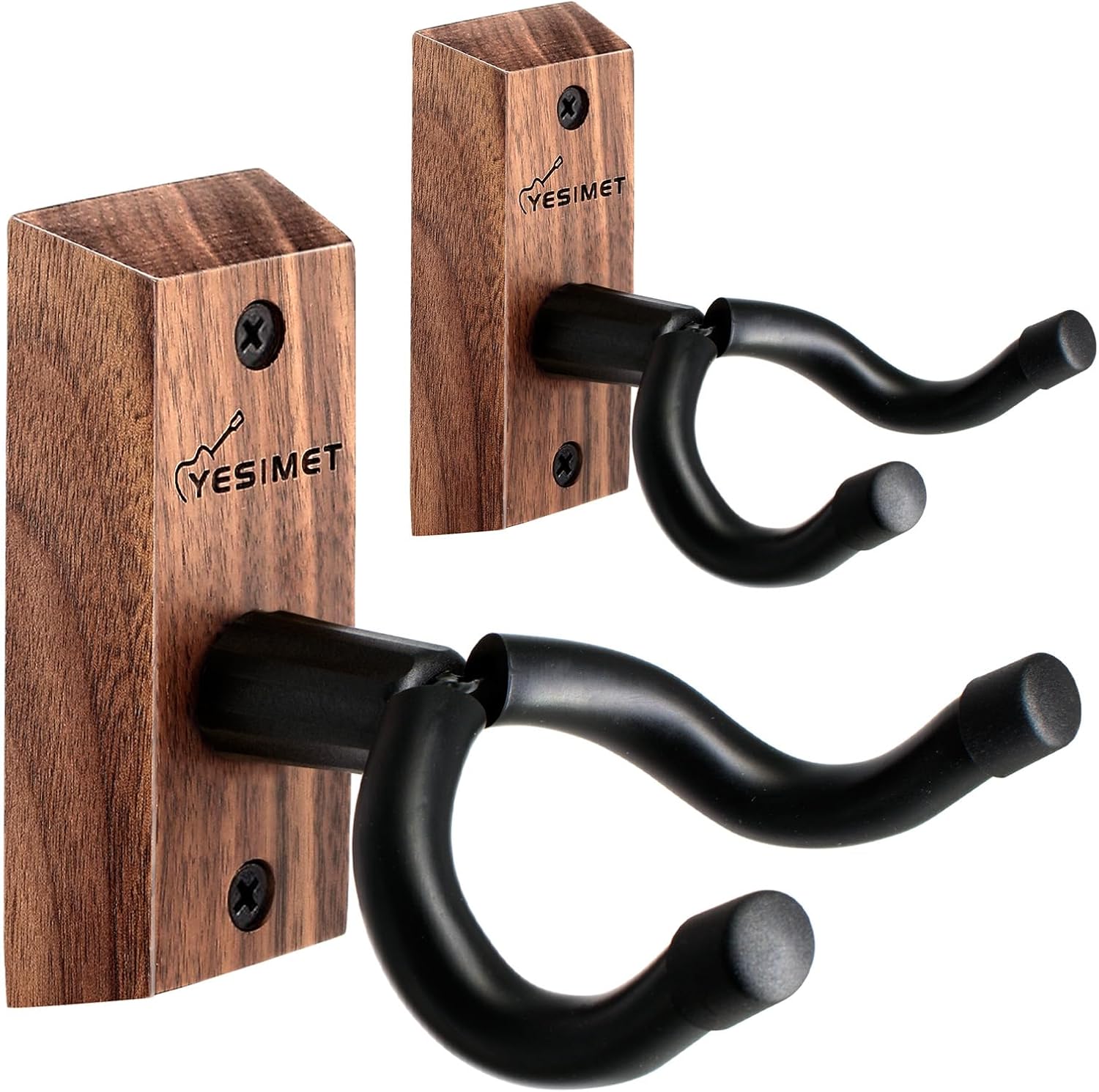 Securely Display Guitars with Black Walnut Wall Mounts