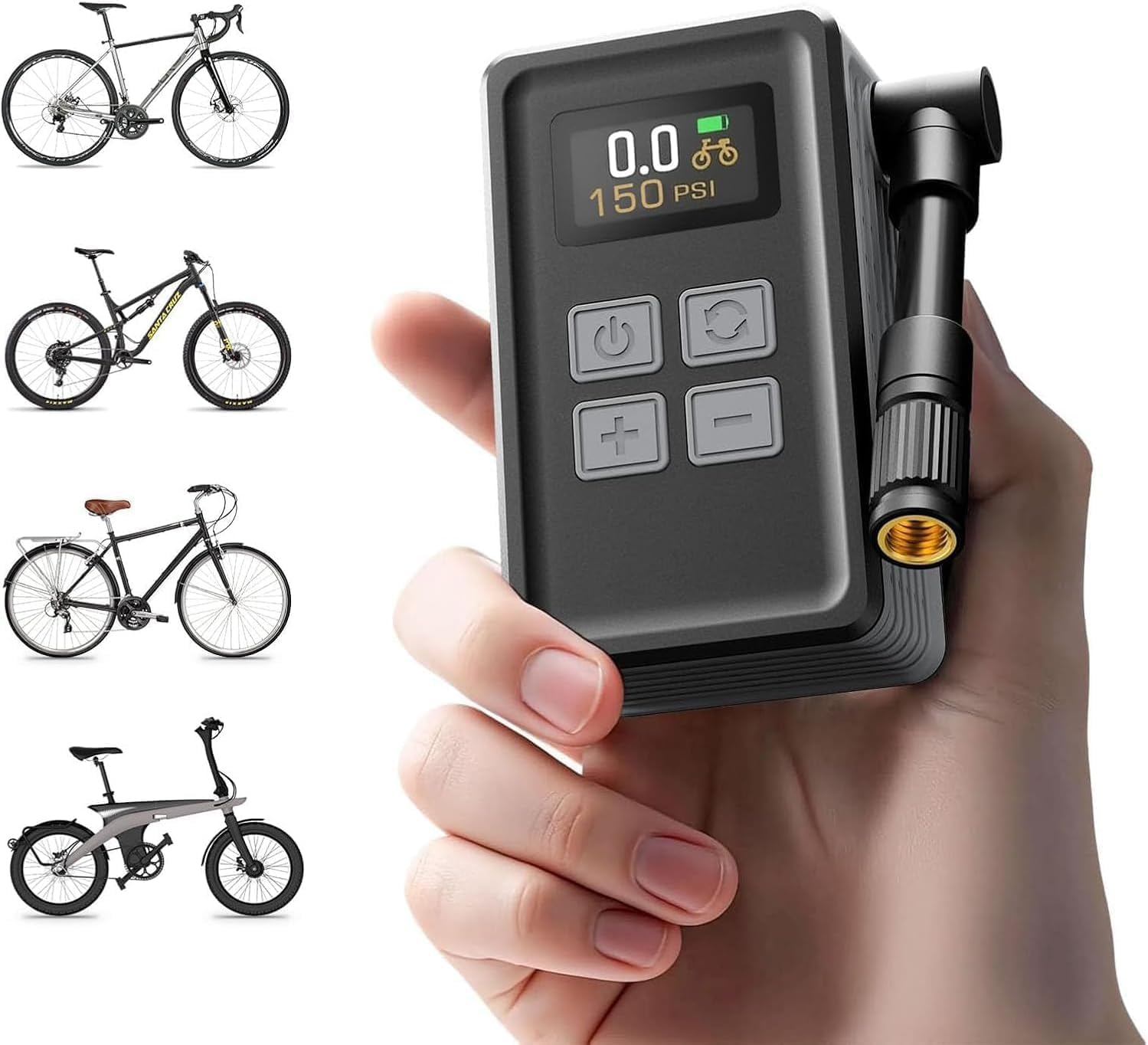 Mini Bicycle Pump with Gauge for Fast Inflation and Versatility