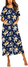 Women Zipper Front Full Length Robe S-4XL - Lightweight Lounge