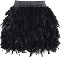 Women's Sexy Mid Waist Mini A-line Feather Skirt - Party Ready