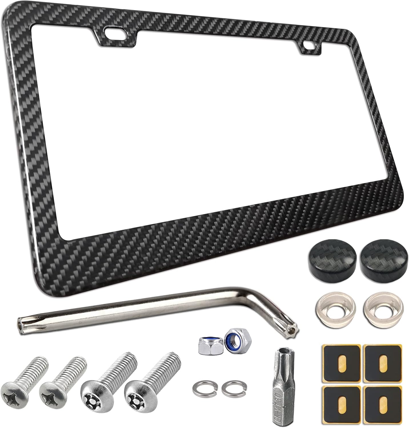 BGGTMO Carbon Fiber License Plate Frame for Stylish Cars
