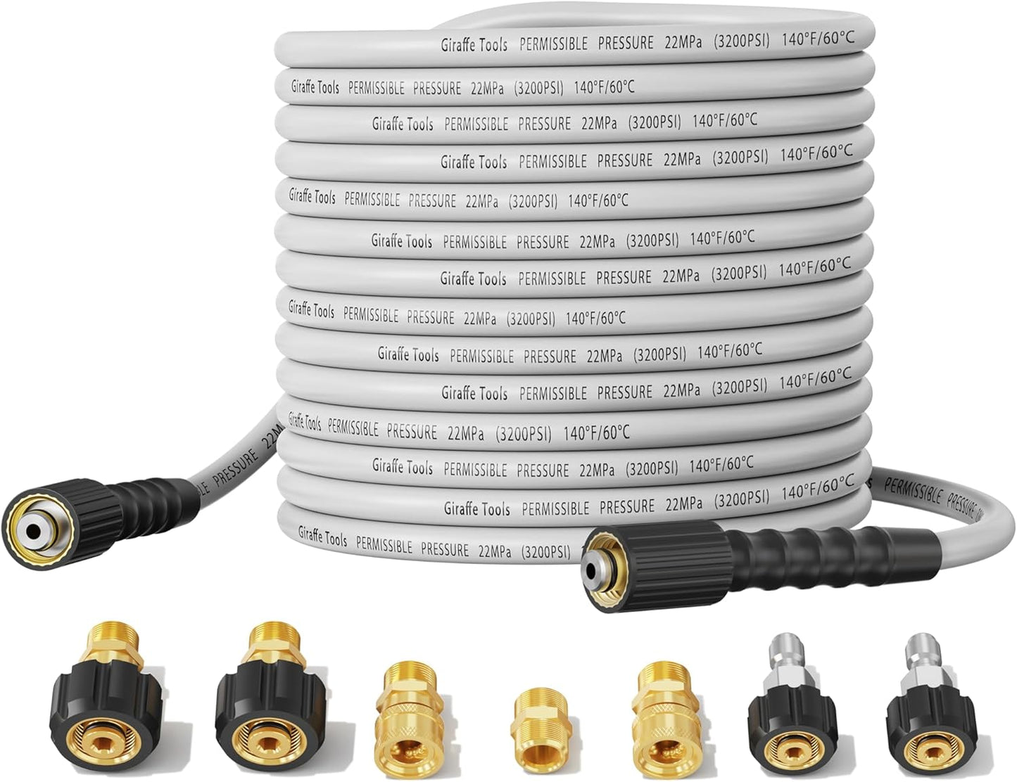 Giraffe Tools 100FT Pressure Washer Hose - Kink Resistant, Heavy Duty