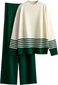 Tanming Women's Lounge Set Knitted Pullover & Wide Leg Pants - Cozy