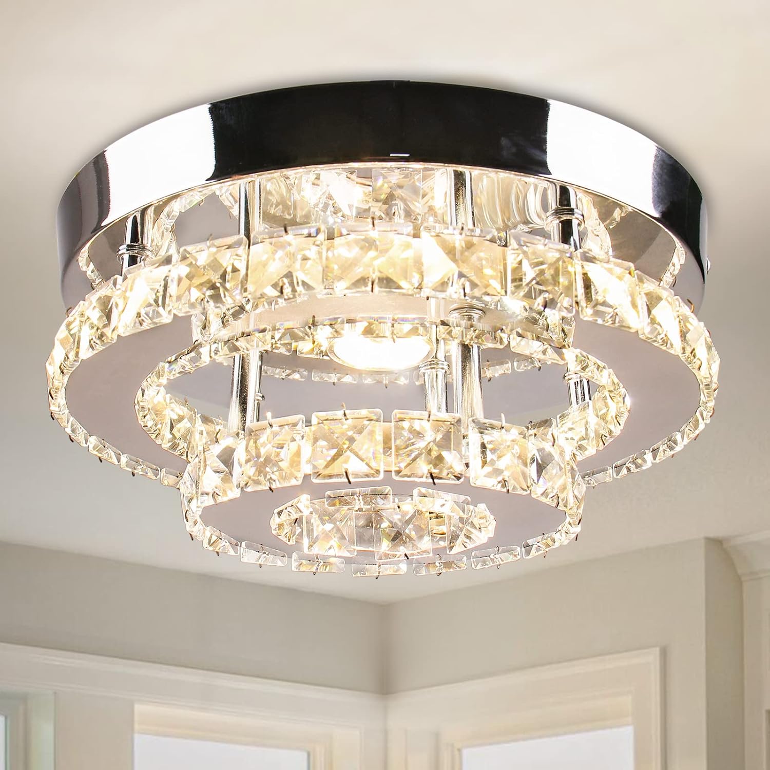 Mini Chandelier LED Crystal Ceiling Light for Modern Spaces