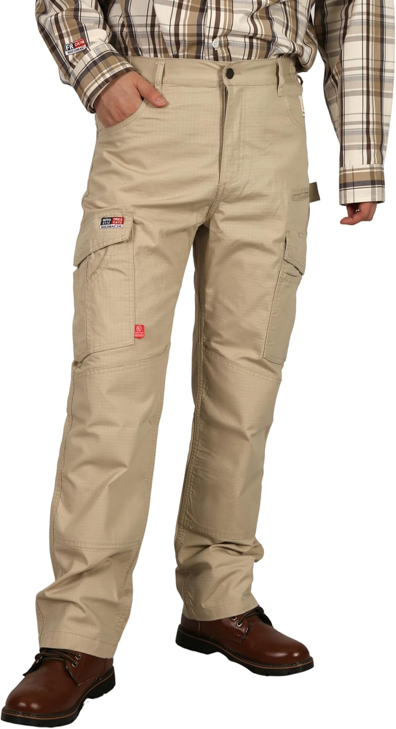 BOCOMAL FR Pants Cargo Pockets Lightweight Water Repellent Jeans