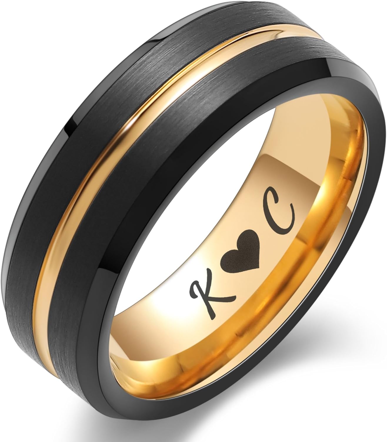 LerchPhi Tungsten Wedding Band for Men with Custom Engraving