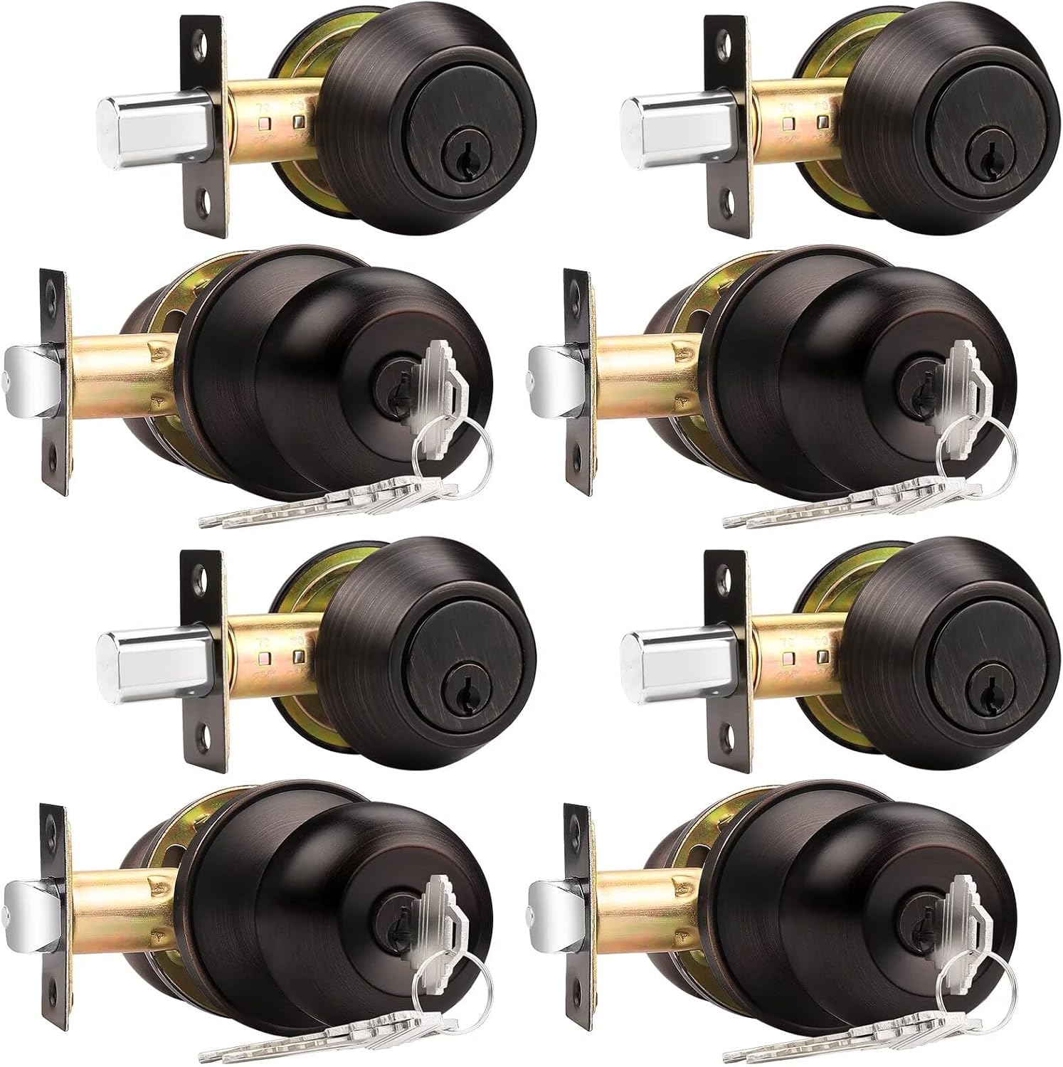 Probrico Entry Door Knob Lockset and Deadbolt Combo Pack Set