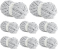 Chunky Chenille Yarn 8 Pack 27yds - Plush Thick Velvet for Blankets
