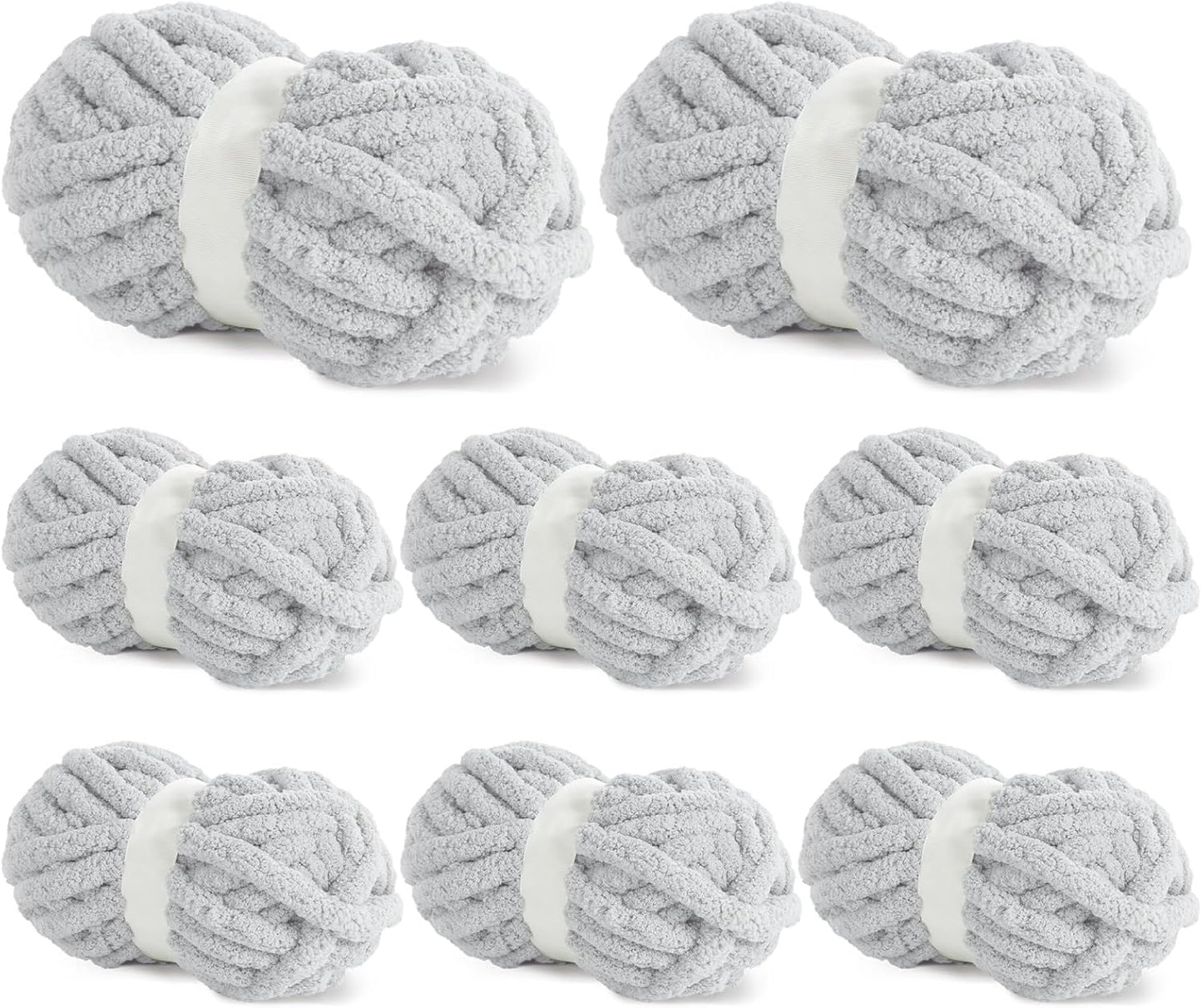 Chunky Chenille Yarn Set for Knitting & Crocheting Projects